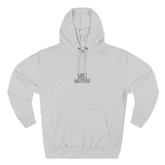Minimal 'Lost & Never' Small Chest Hoodie Lightweight White Fleece Hoodie