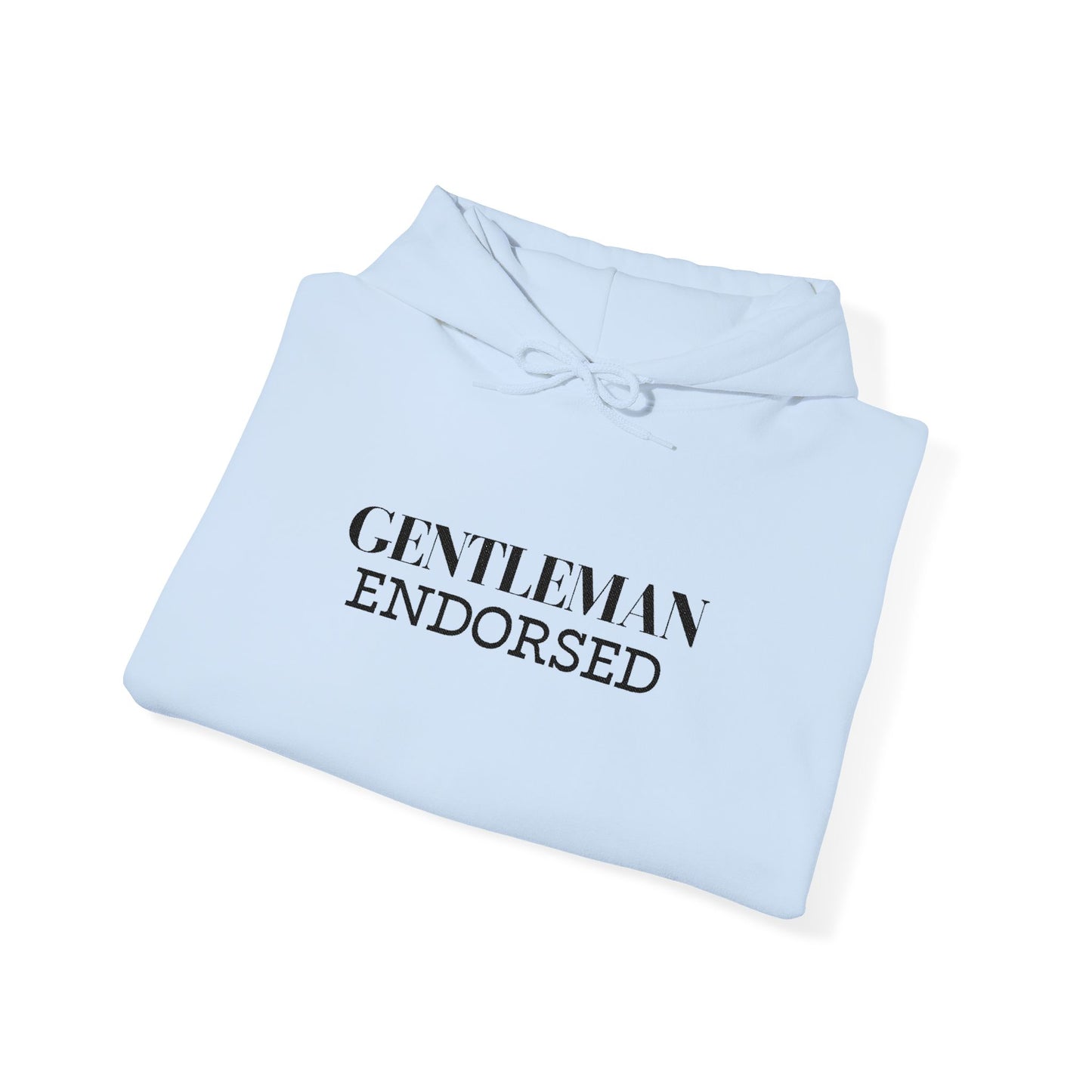 Gentleman Endorsed Hoodie / Minimalist Embroidered Graphic Pullover for Stylish Men