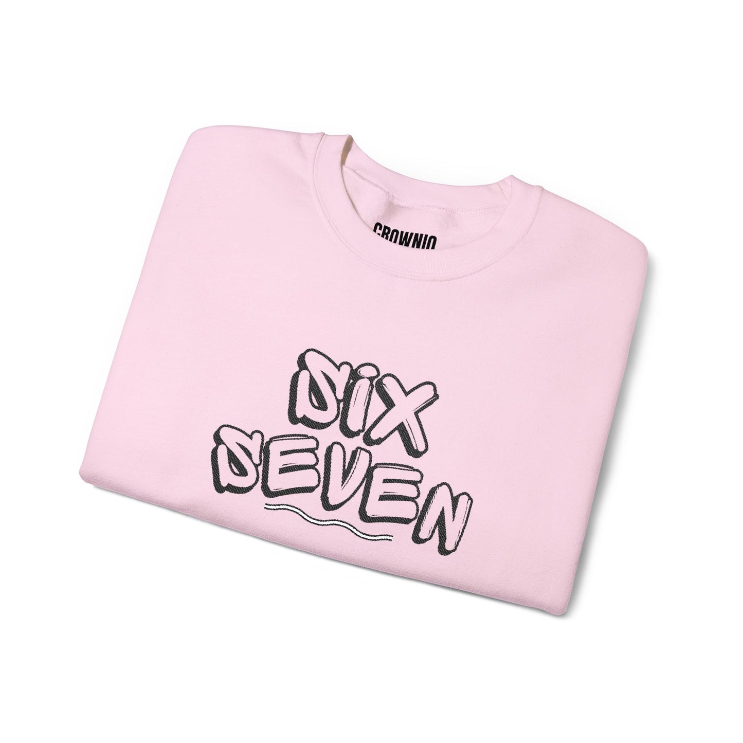 Crewneck Sweatshirt embroidered 'Six Seven' Athletic Vintage Style