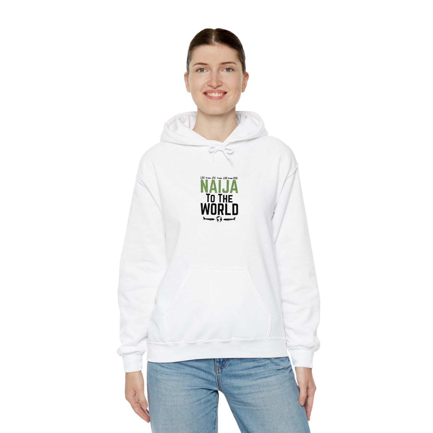 Naija To The World Hoodie Nigerian Pride Graphic Pullover