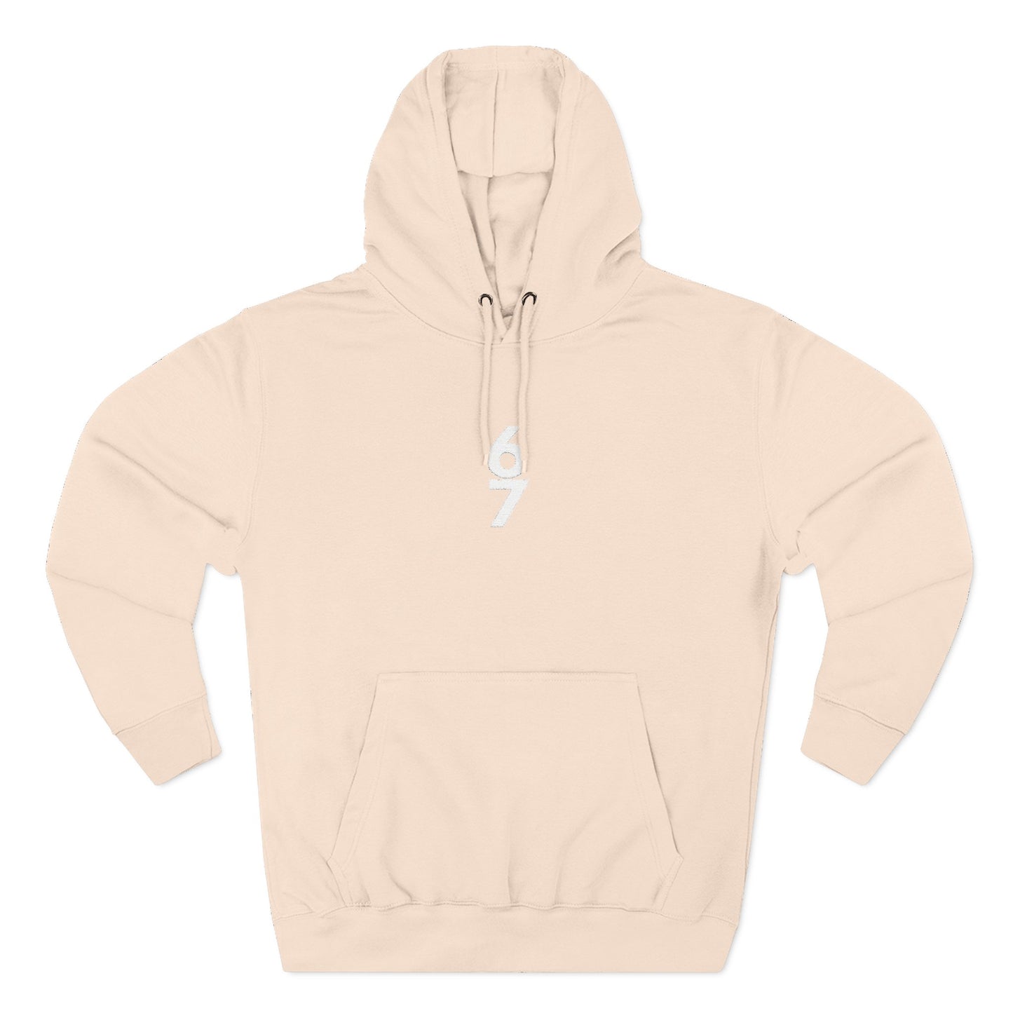 Minimal '67' Embroidered Hoodie Unisex Fleece Pullover