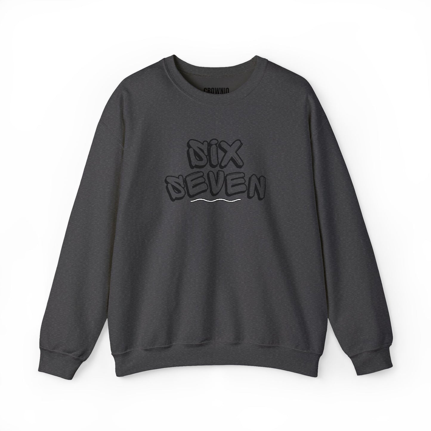 Crewneck Sweatshirt embroidered 'Six Seven' Athletic Vintage Style