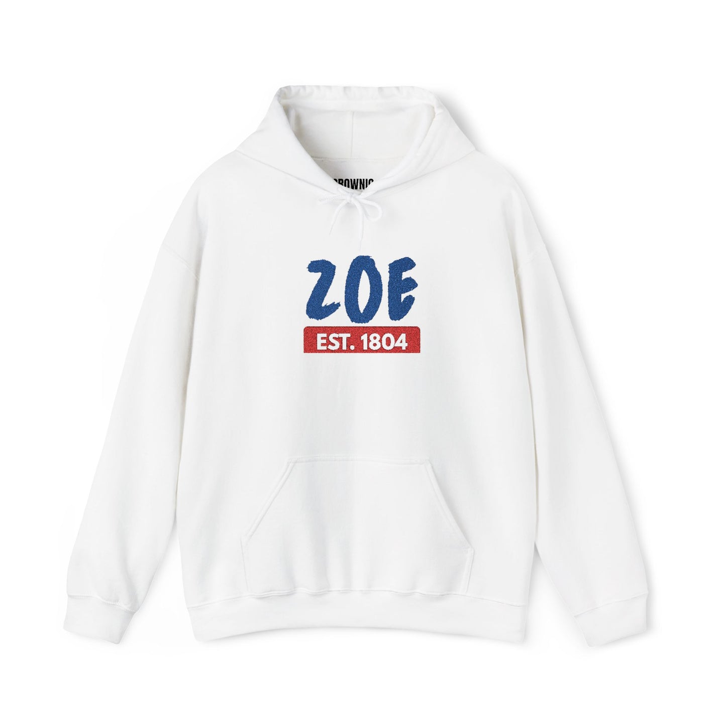 Zoe EST. 1804 Hoodie Vintage Patriotic Name Pullover / Embroidered Haitian pride