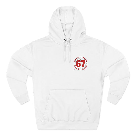 Hoodie uncensored 67 Logo Minimal Chest Print, Comfortable Casual Fleece Pullover