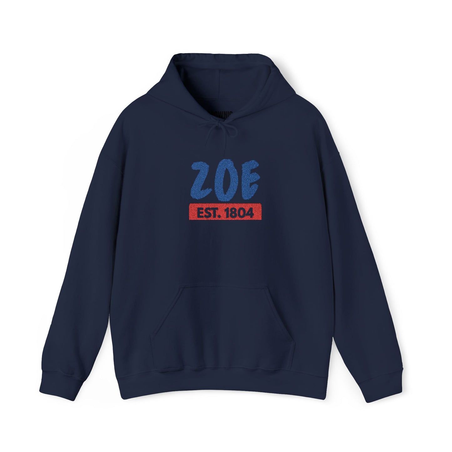Zoe EST. 1804 Hoodie Vintage Patriotic Name Pullover / Embroidered Haitian pride