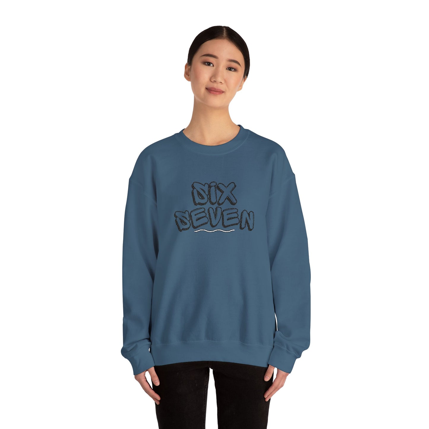 Crewneck Sweatshirt embroidered 'Six Seven' Athletic Vintage Style