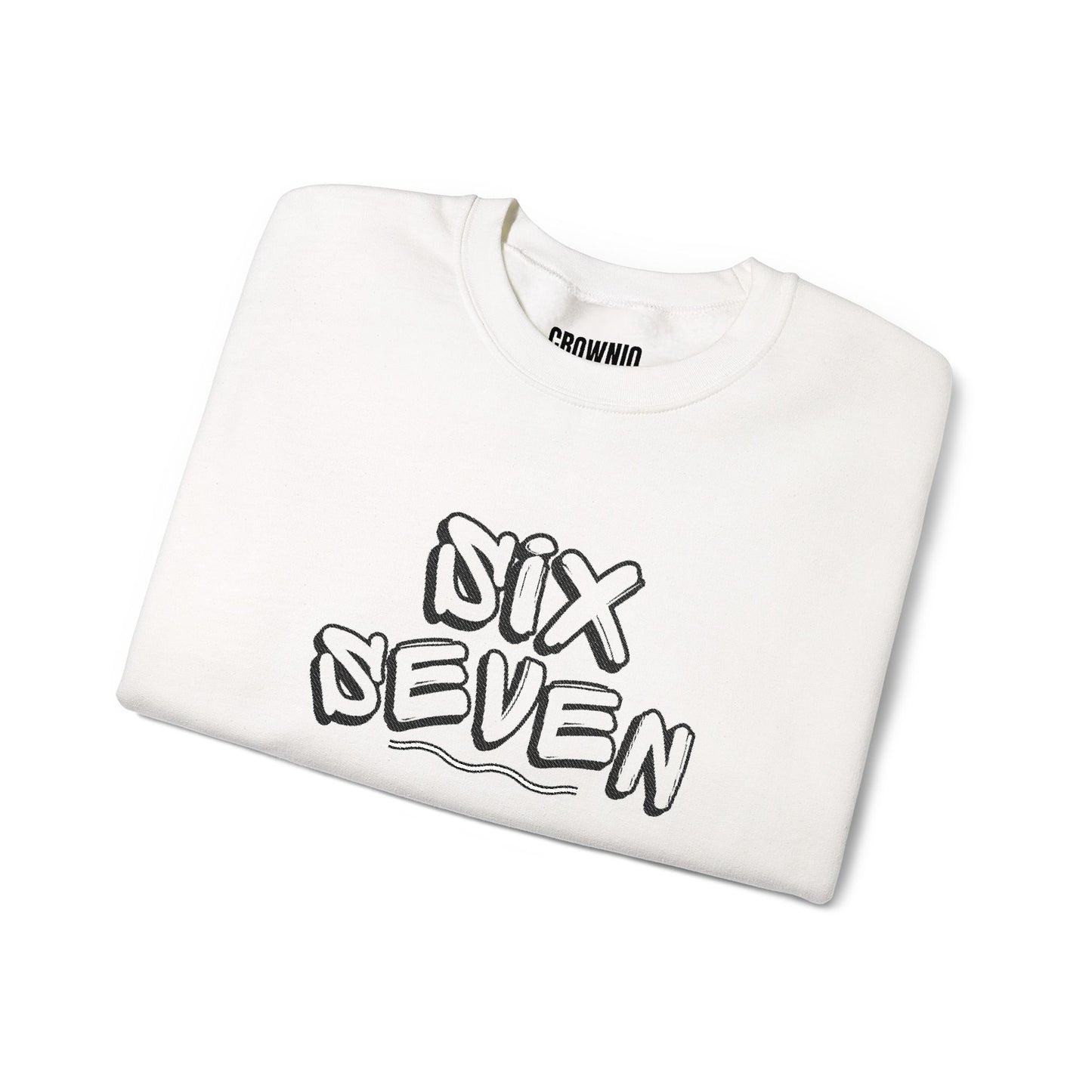 Crewneck Sweatshirt embroidered 'Six Seven' Athletic Vintage Style