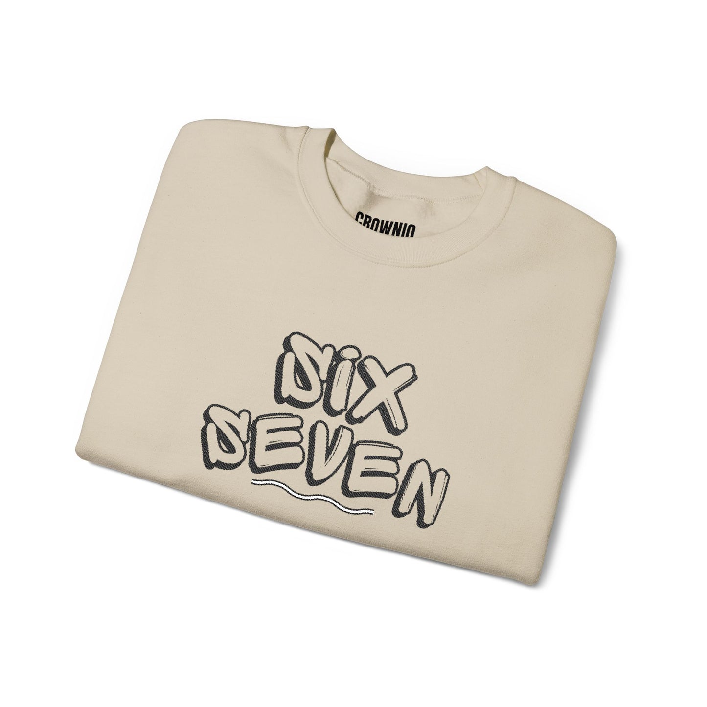 Crewneck Sweatshirt embroidered 'Six Seven' Athletic Vintage Style