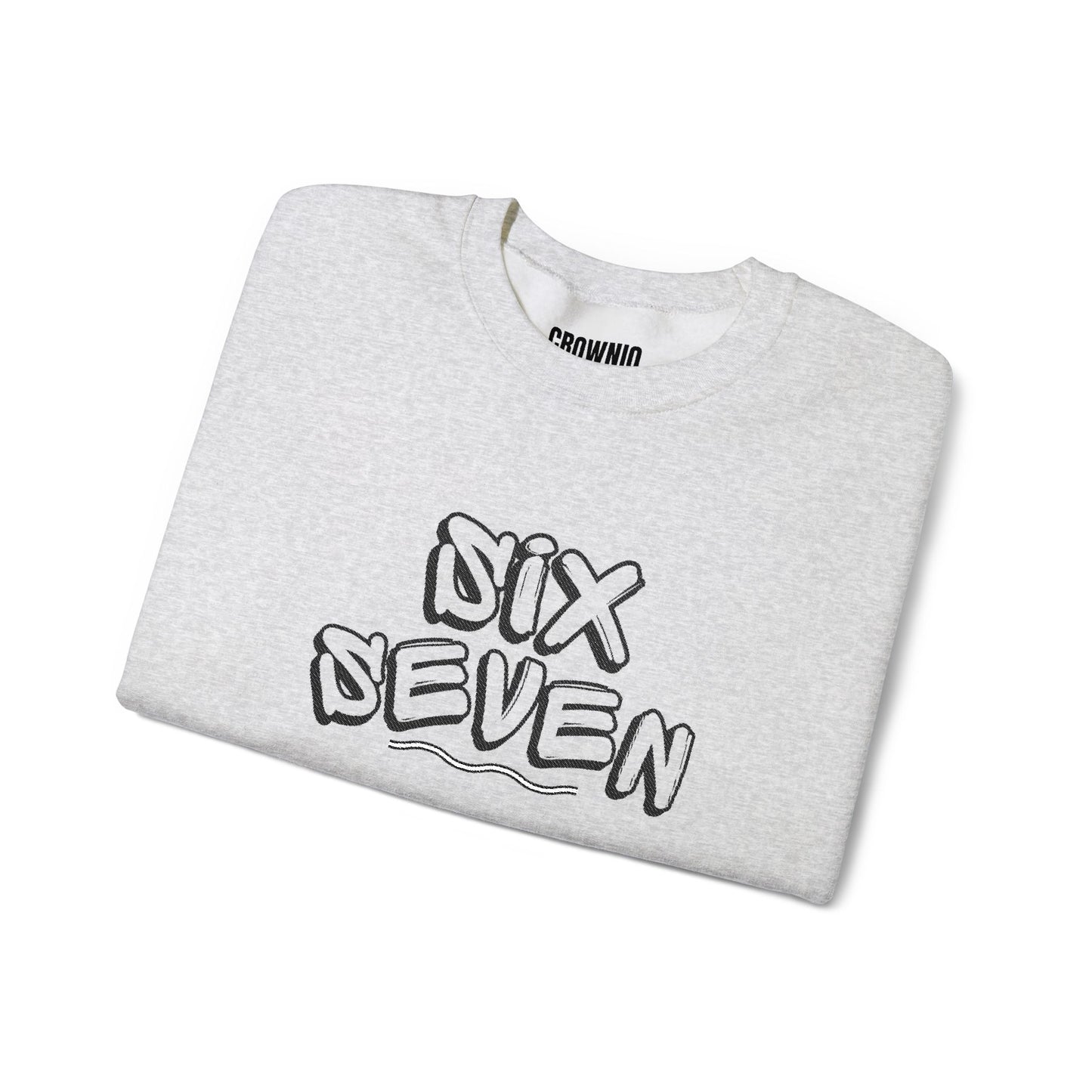 Crewneck Sweatshirt embroidered 'Six Seven' Athletic Vintage Style