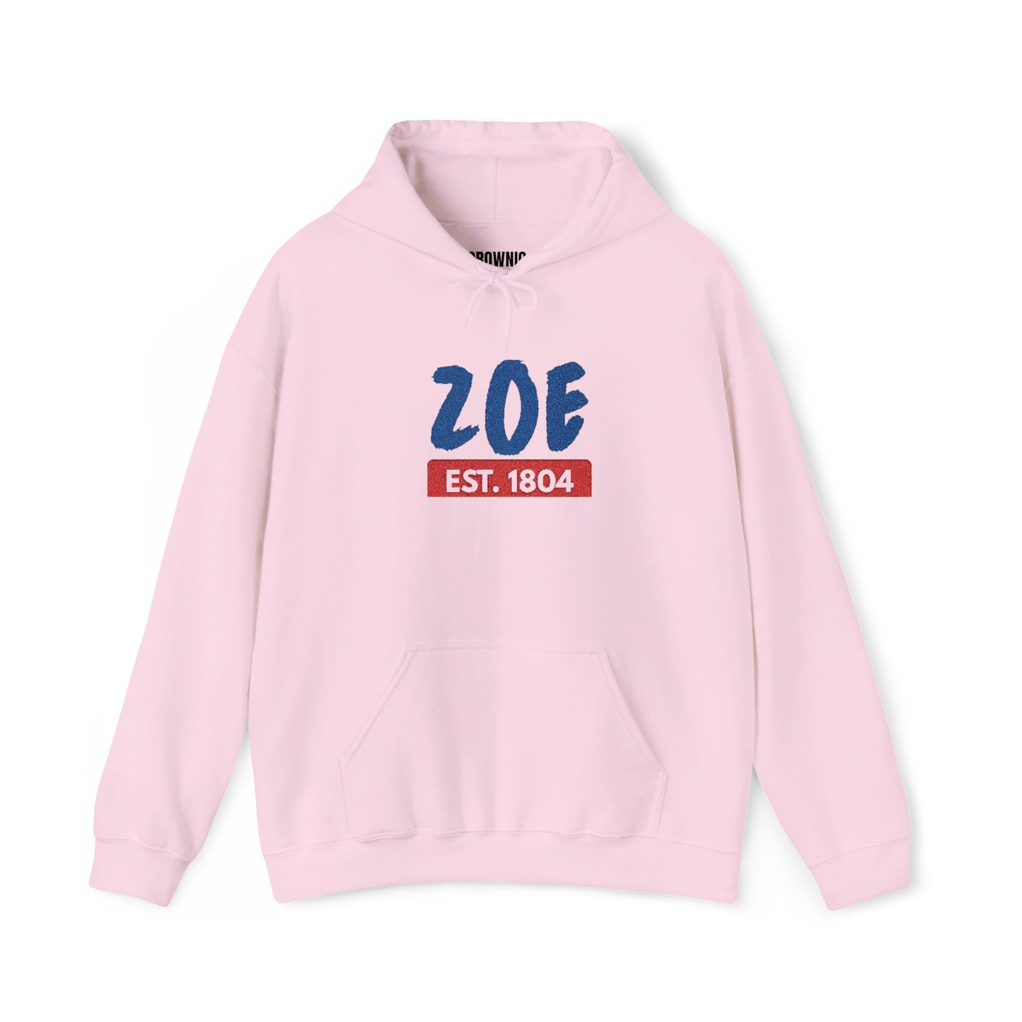 Zoe EST. 1804 Hoodie Vintage Patriotic Name Pullover / Embroidered Haitian pride