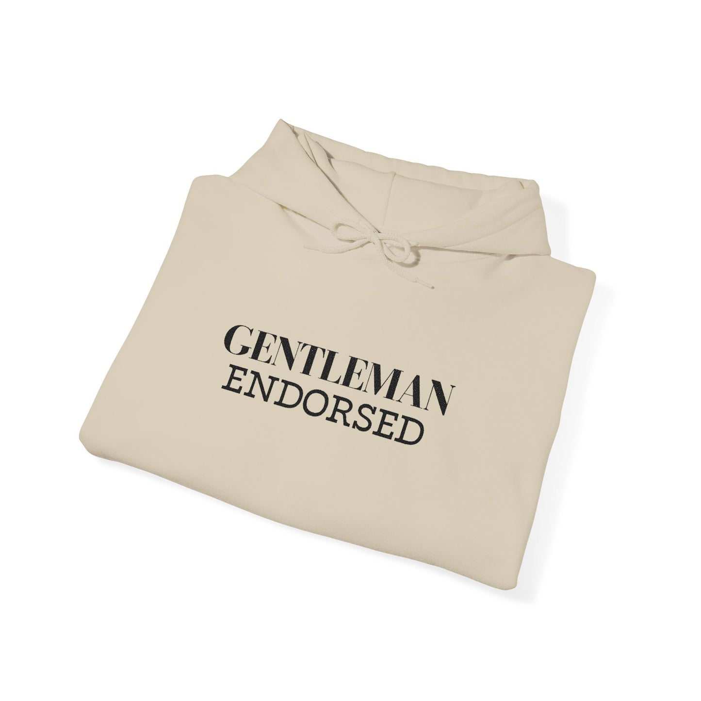 Gentleman Endorsed Hoodie / Minimalist Embroidered Graphic Pullover for Stylish Men