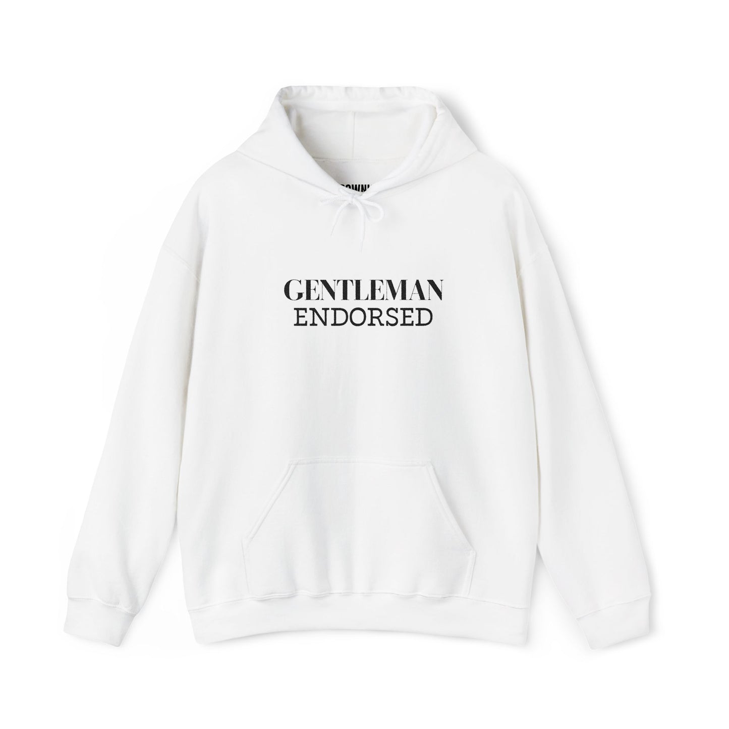 Gentleman Endorsed Hoodie / Minimalist Embroidered Graphic Pullover for Stylish Men