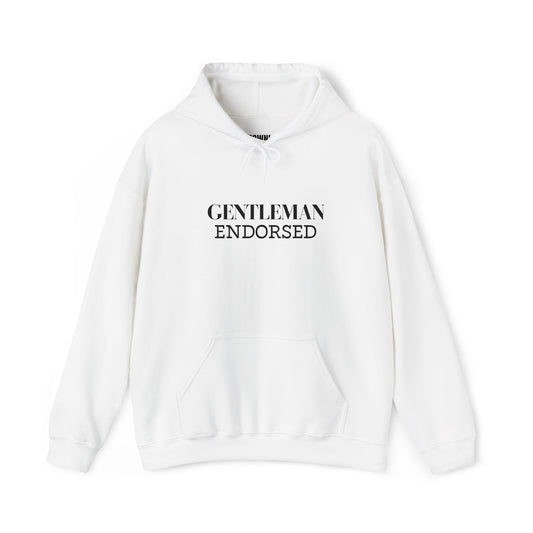 Gentleman Endorsed Hoodie / Minimalist Embroidered Graphic Pullover for Stylish Men