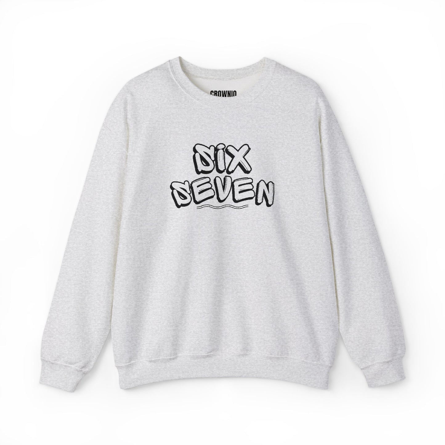 Crewneck Sweatshirt embroidered 'Six Seven' Athletic Vintage Style