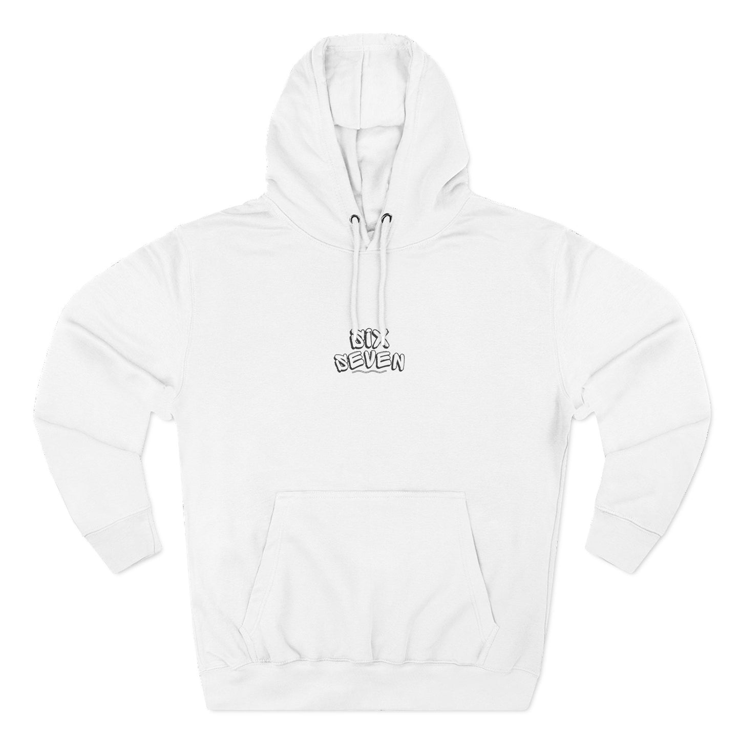 Minimal 'Lost & Never' Small Chest Hoodie Lightweight White Fleece Hoodie