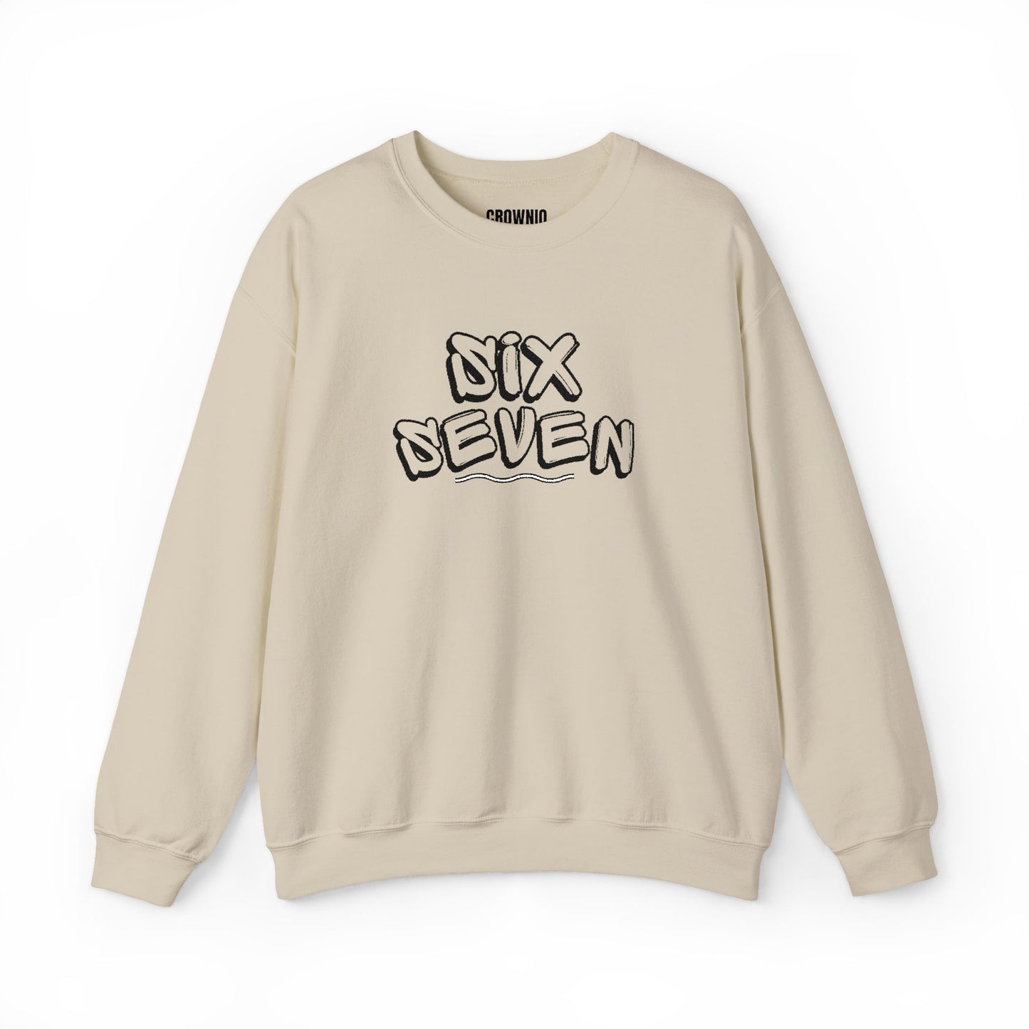 Crewneck Sweatshirt embroidered 'Six Seven' Athletic Vintage Style