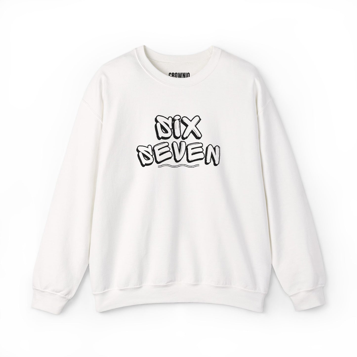 Crewneck Sweatshirt embroidered 'Six Seven' Athletic Vintage Style