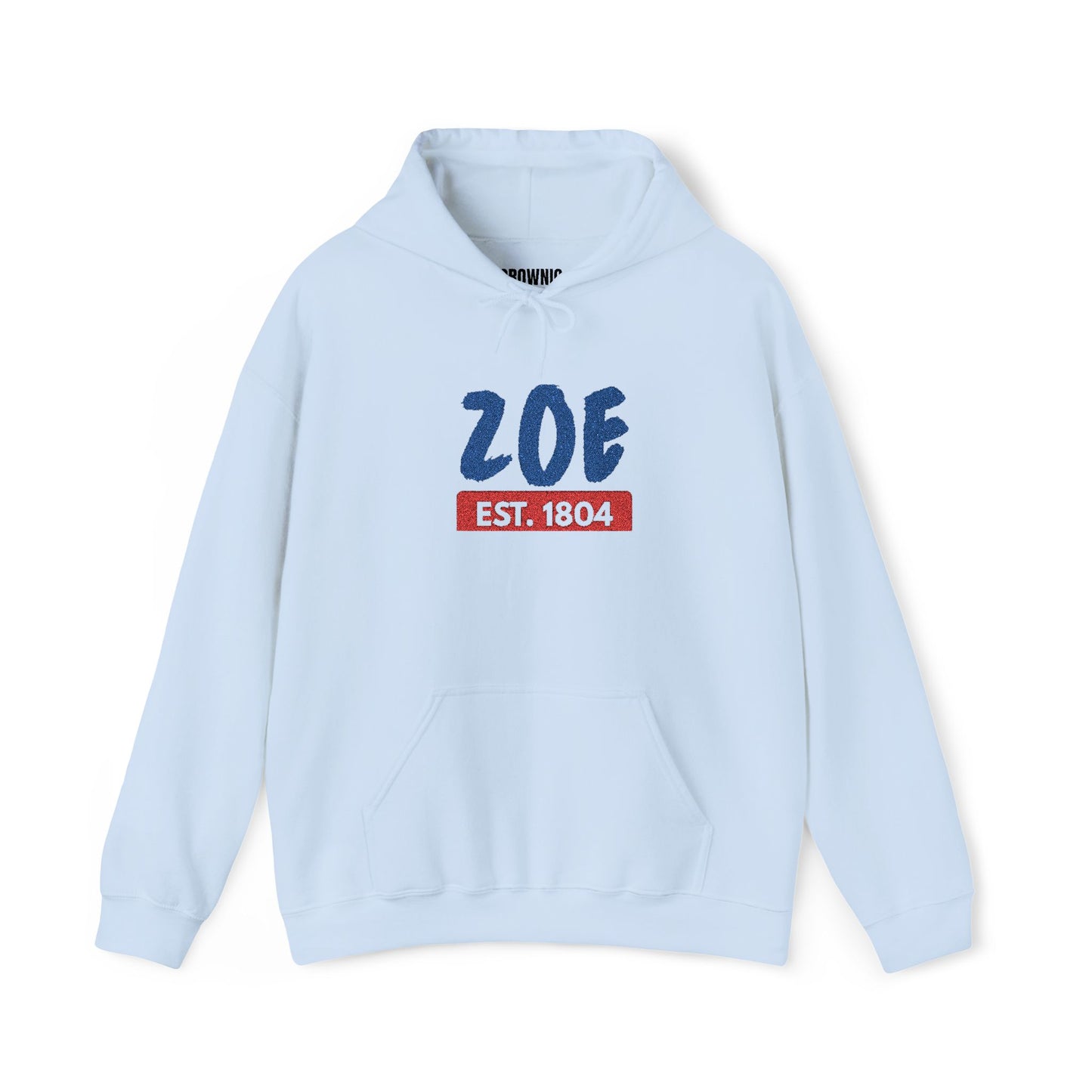 Zoe EST. 1804 Hoodie Vintage Patriotic Name Pullover / Embroidered Haitian pride