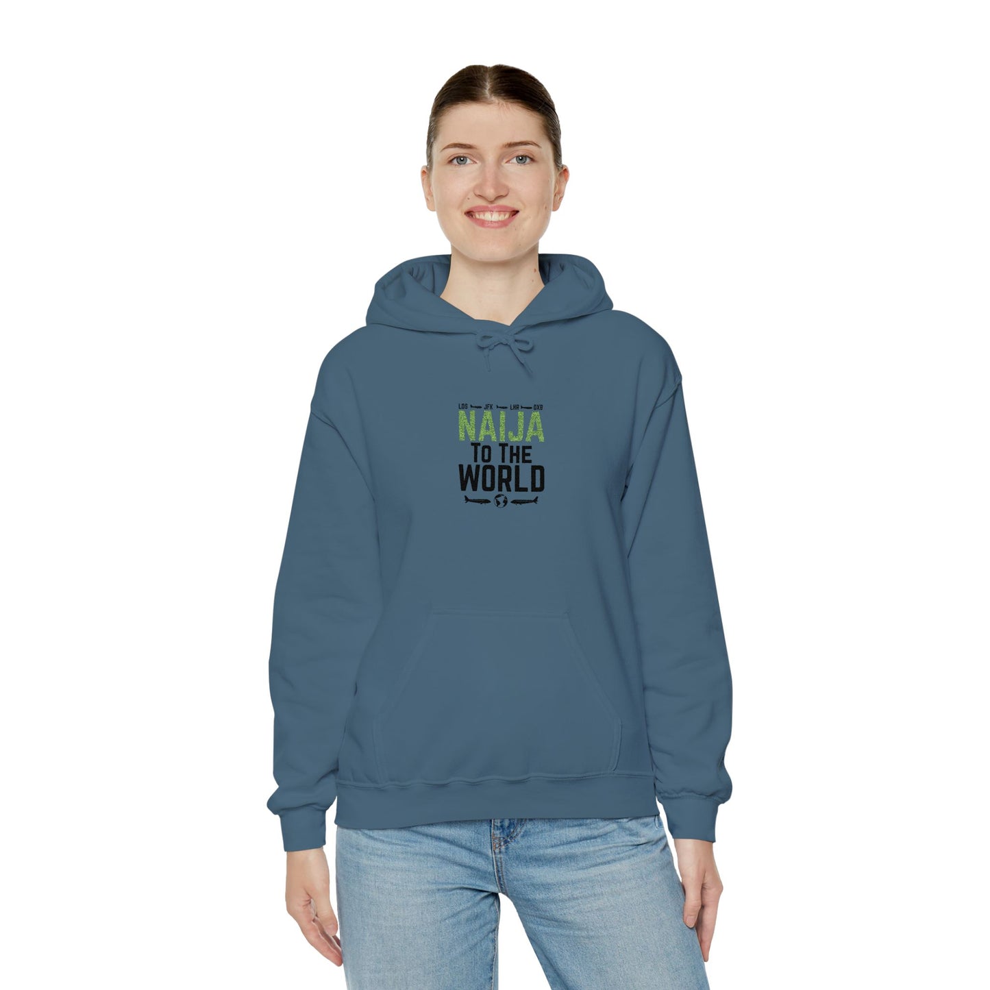 Naija To The World Hoodie Nigerian Pride Graphic Pullover