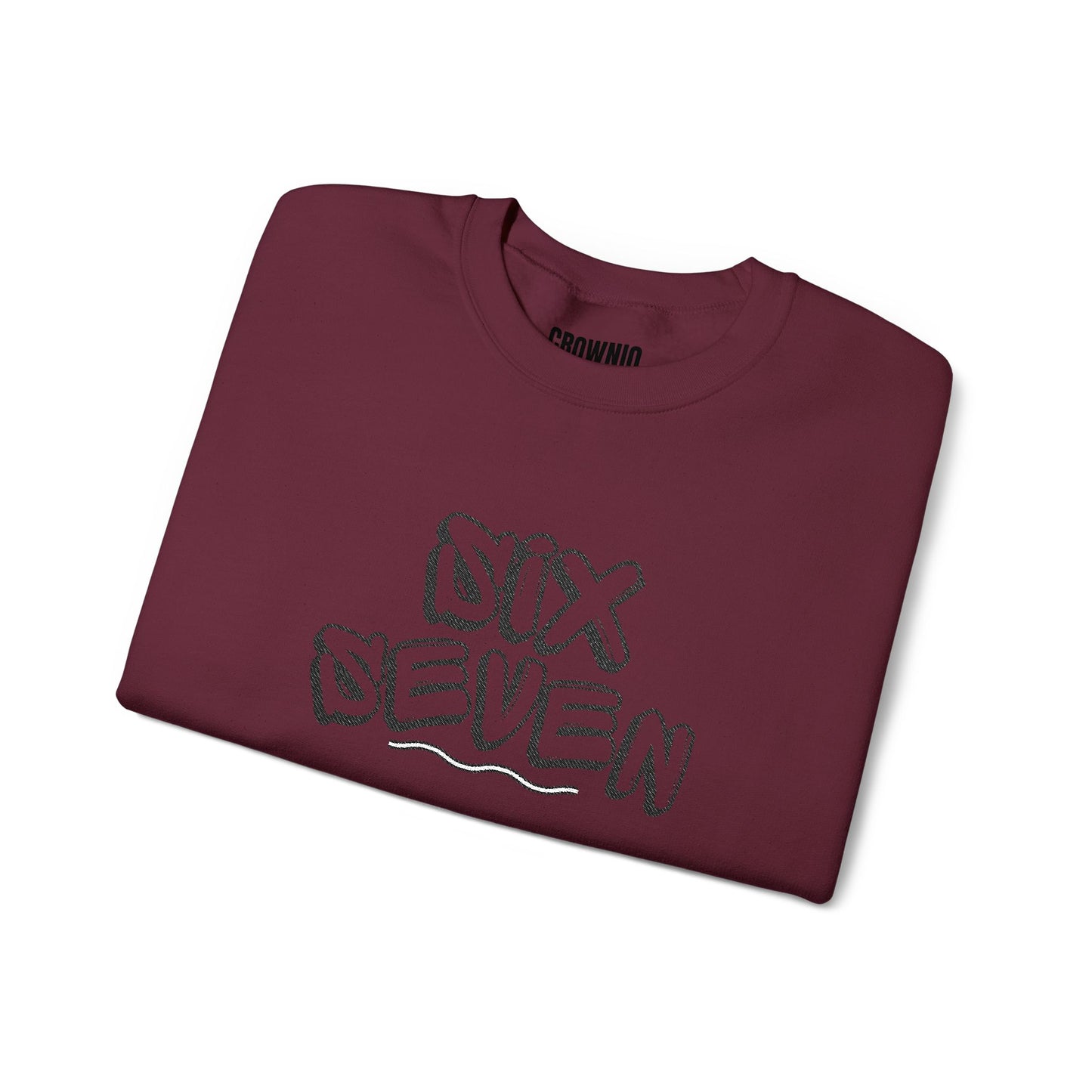 Crewneck Sweatshirt embroidered 'Six Seven' Athletic Vintage Style