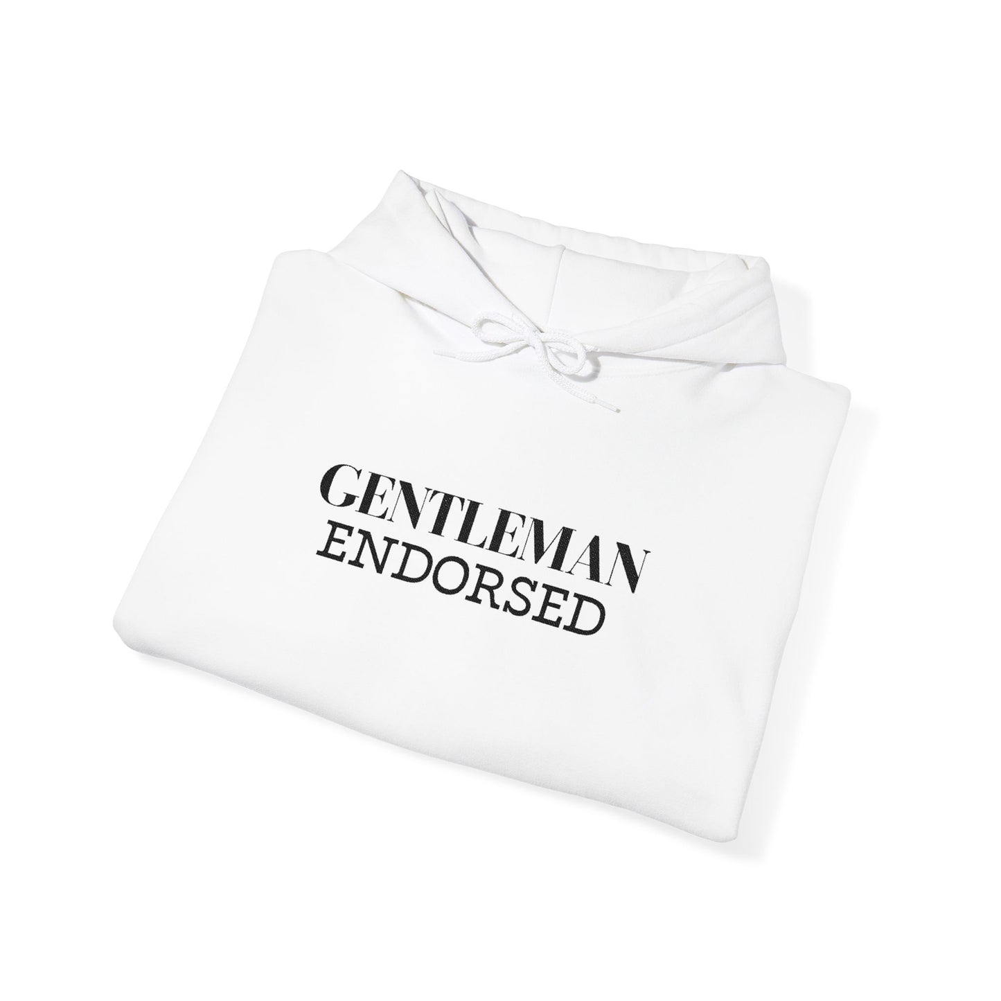 Gentleman Endorsed Hoodie / Minimalist Embroidered Graphic Pullover for Stylish Men