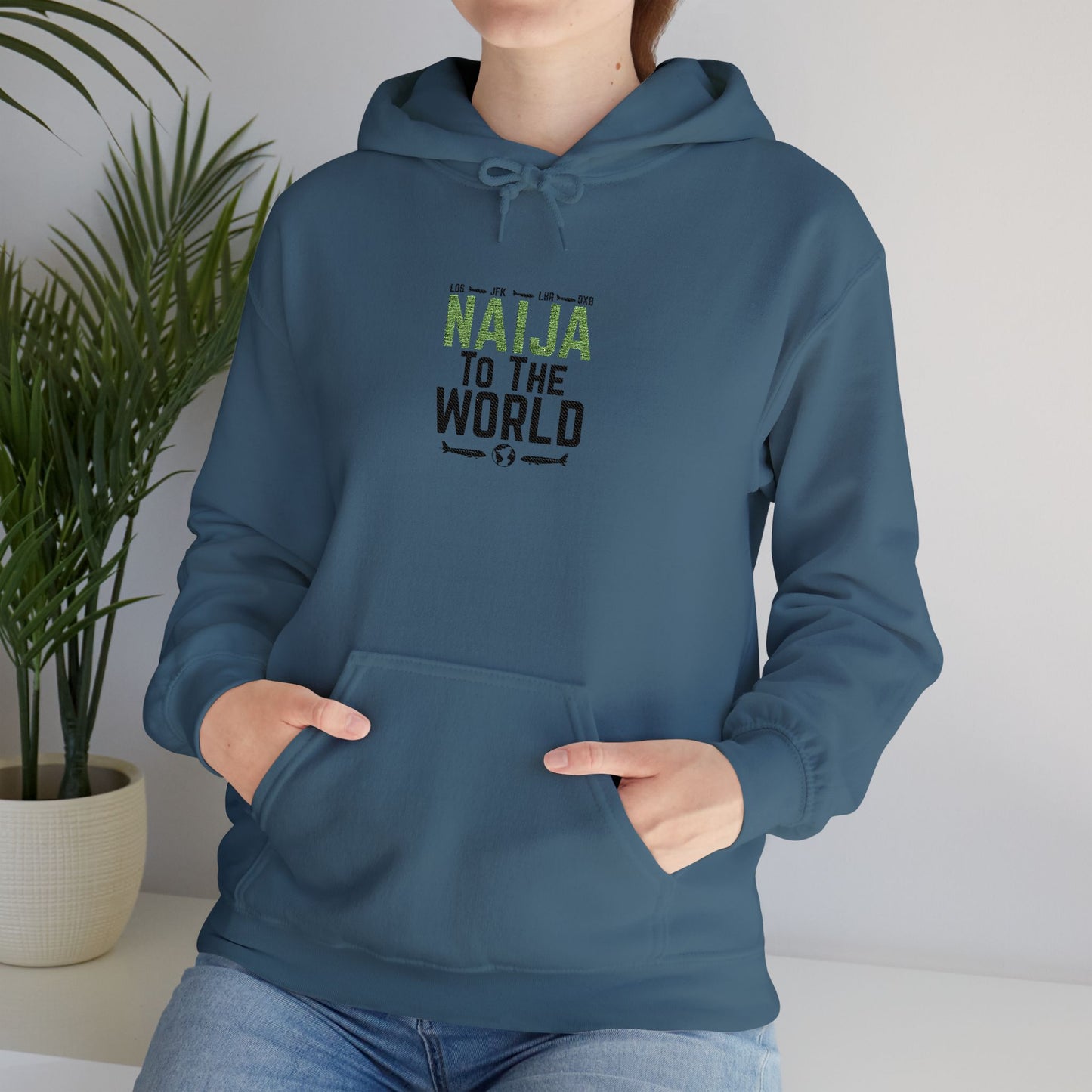Naija To The World Hoodie Nigerian Pride Graphic Pullover