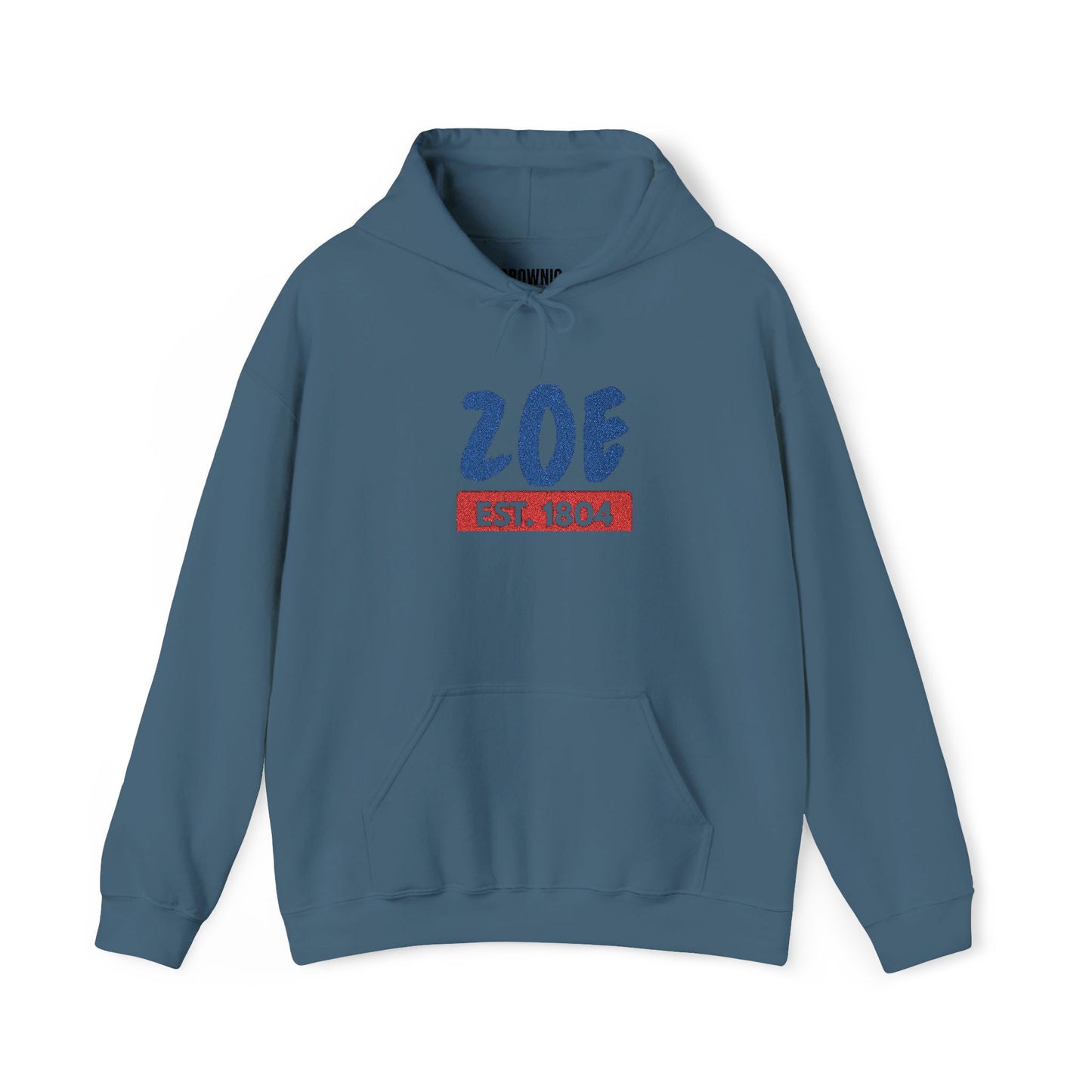 Zoe EST. 1804 Hoodie Vintage Patriotic Name Pullover / Embroidered Haitian pride