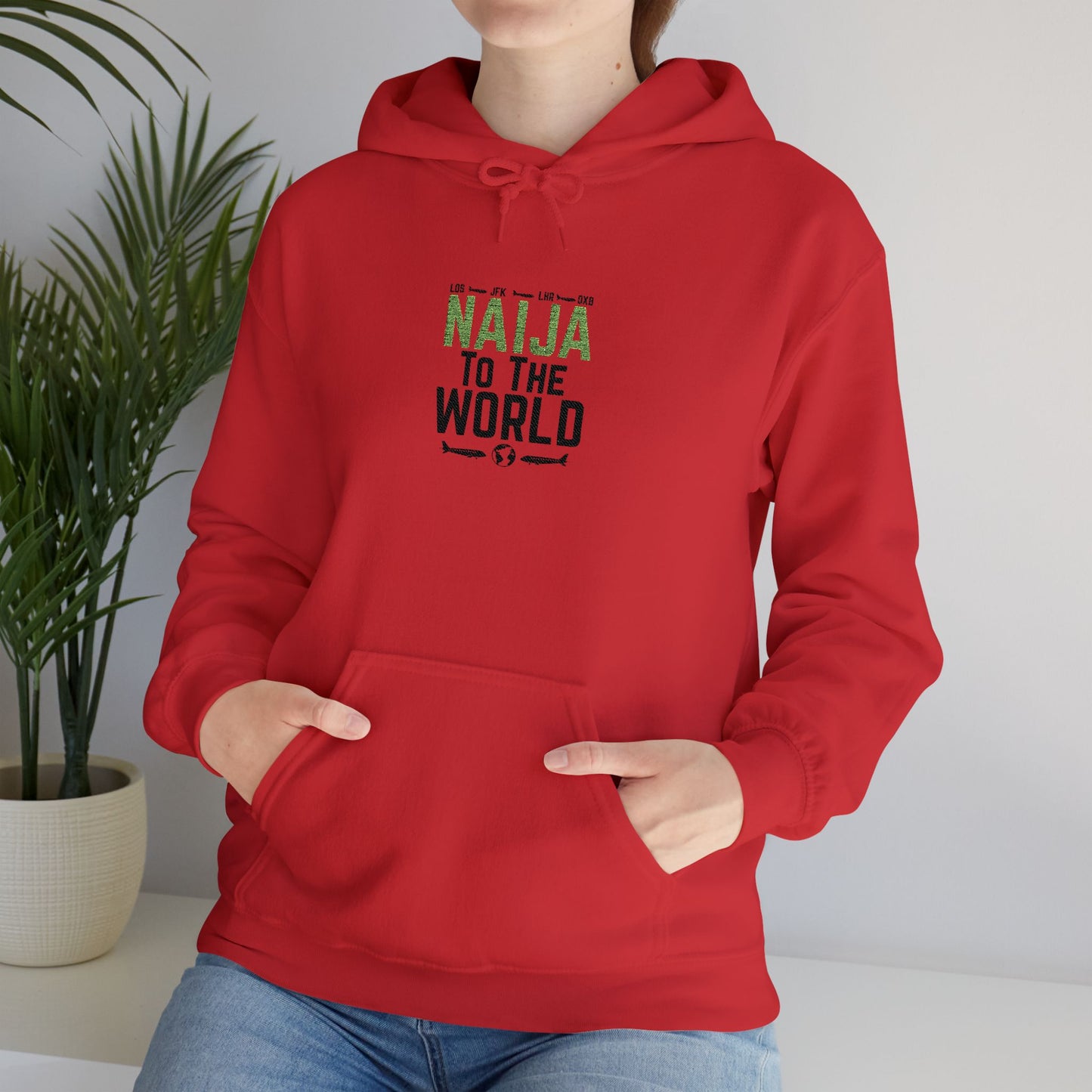 Naija To The World Hoodie Nigerian Pride Graphic Pullover