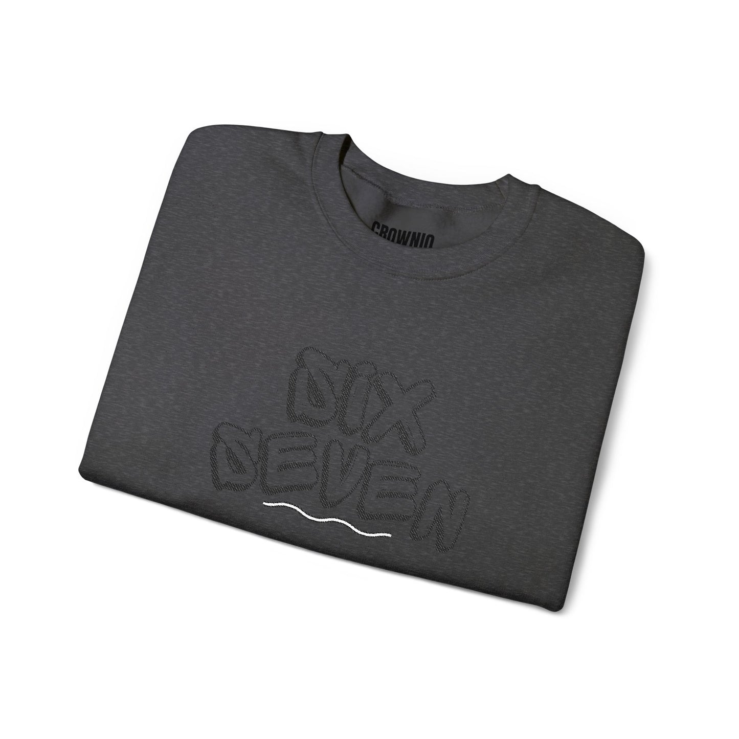 Crewneck Sweatshirt embroidered 'Six Seven' Athletic Vintage Style