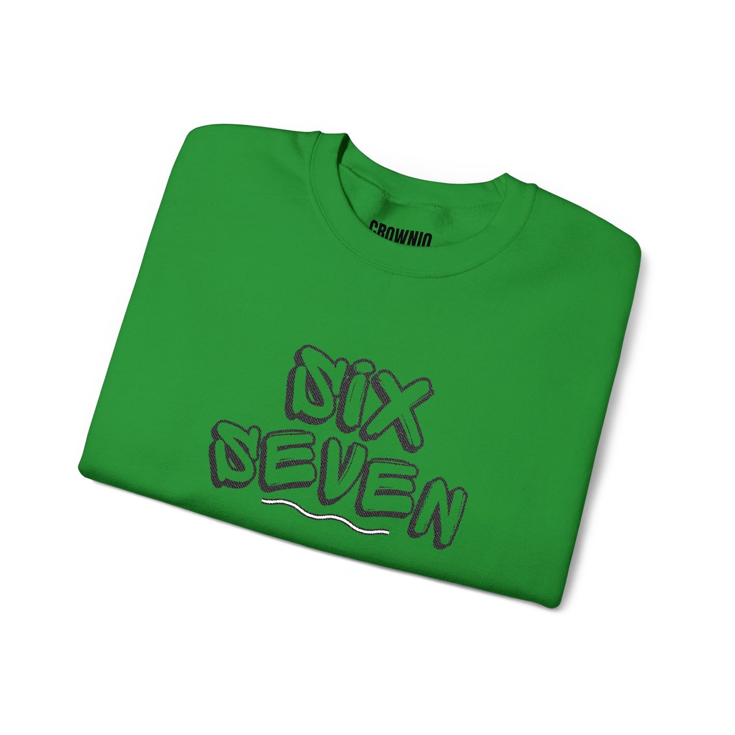 Crewneck Sweatshirt embroidered 'Six Seven' Athletic Vintage Style