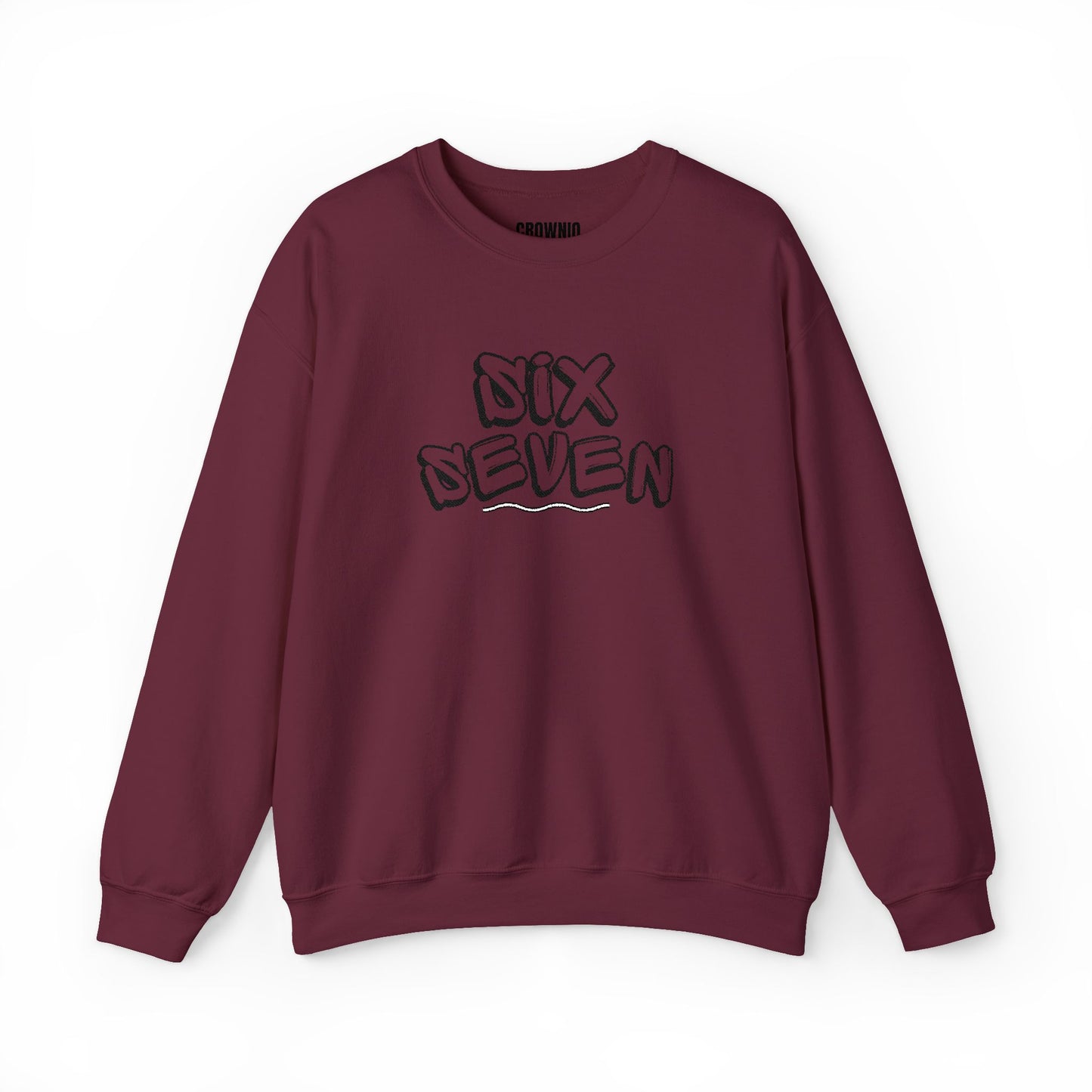 Crewneck Sweatshirt embroidered 'Six Seven' Athletic Vintage Style