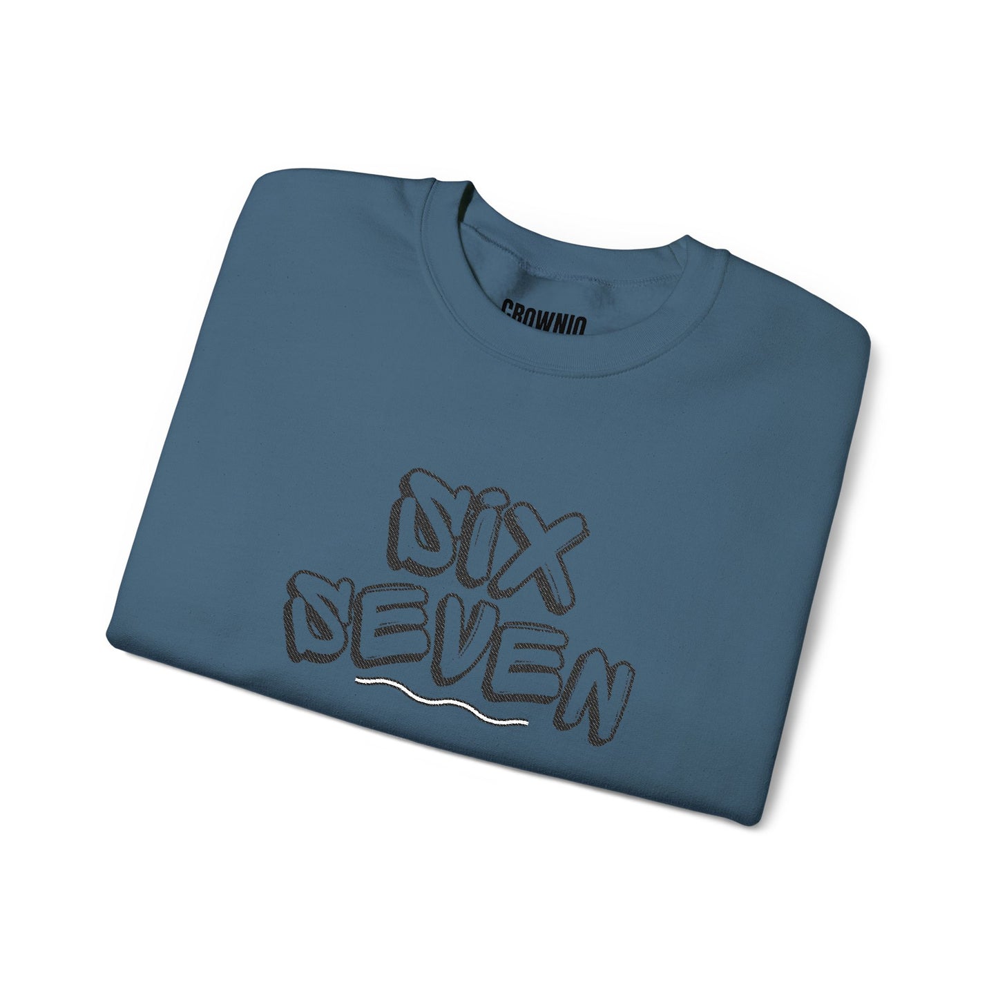 Crewneck Sweatshirt embroidered 'Six Seven' Athletic Vintage Style