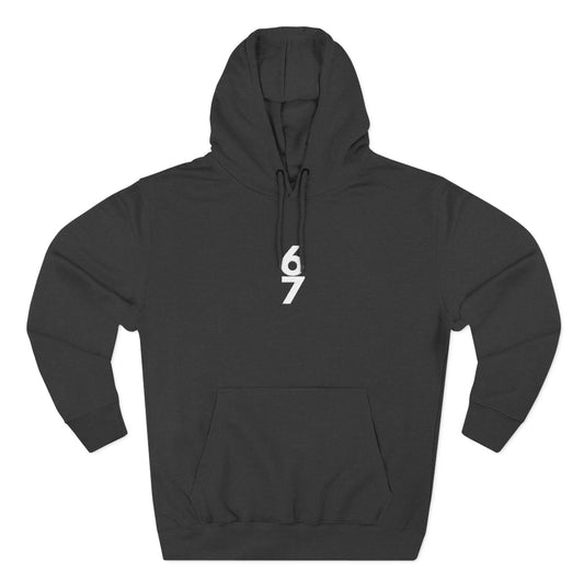 Minimal '67' Embroidered Hoodie Unisex Fleece Pullover