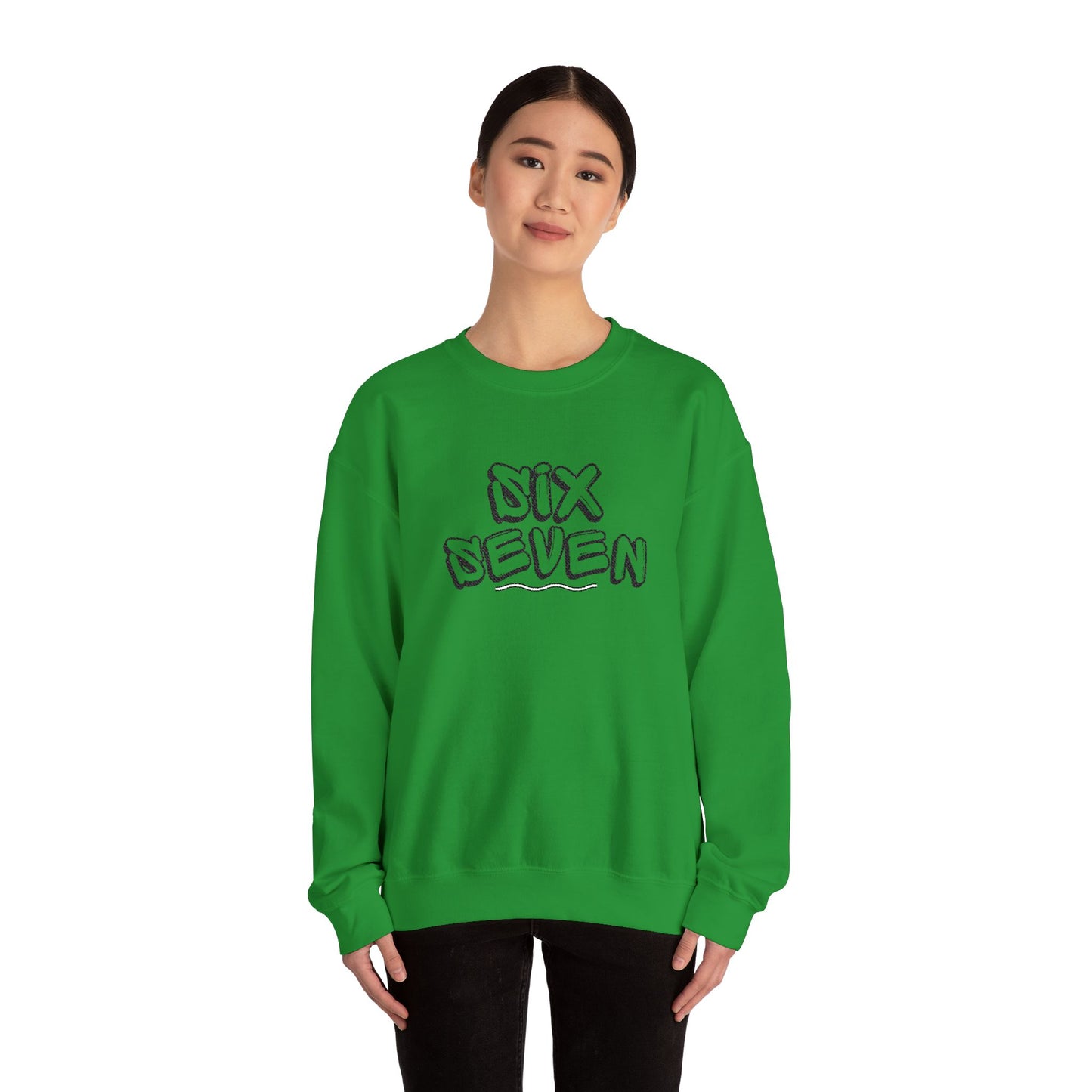 Crewneck Sweatshirt embroidered 'Six Seven' Athletic Vintage Style