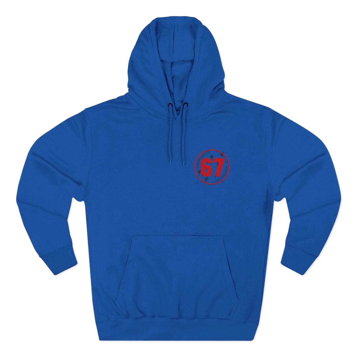 Hoodie uncensored 67 Logo Minimal Chest Print, Comfortable Casual Fleece Pullover
