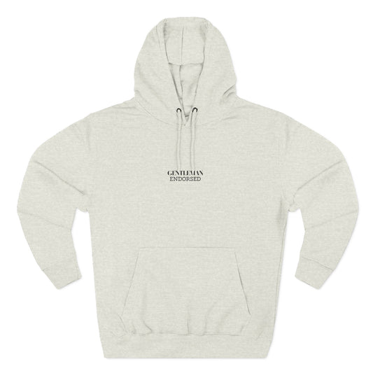 Gentleman Endorsed Hoodie/ Minimalist Embroidered Graphic Pullover for stylish Men
