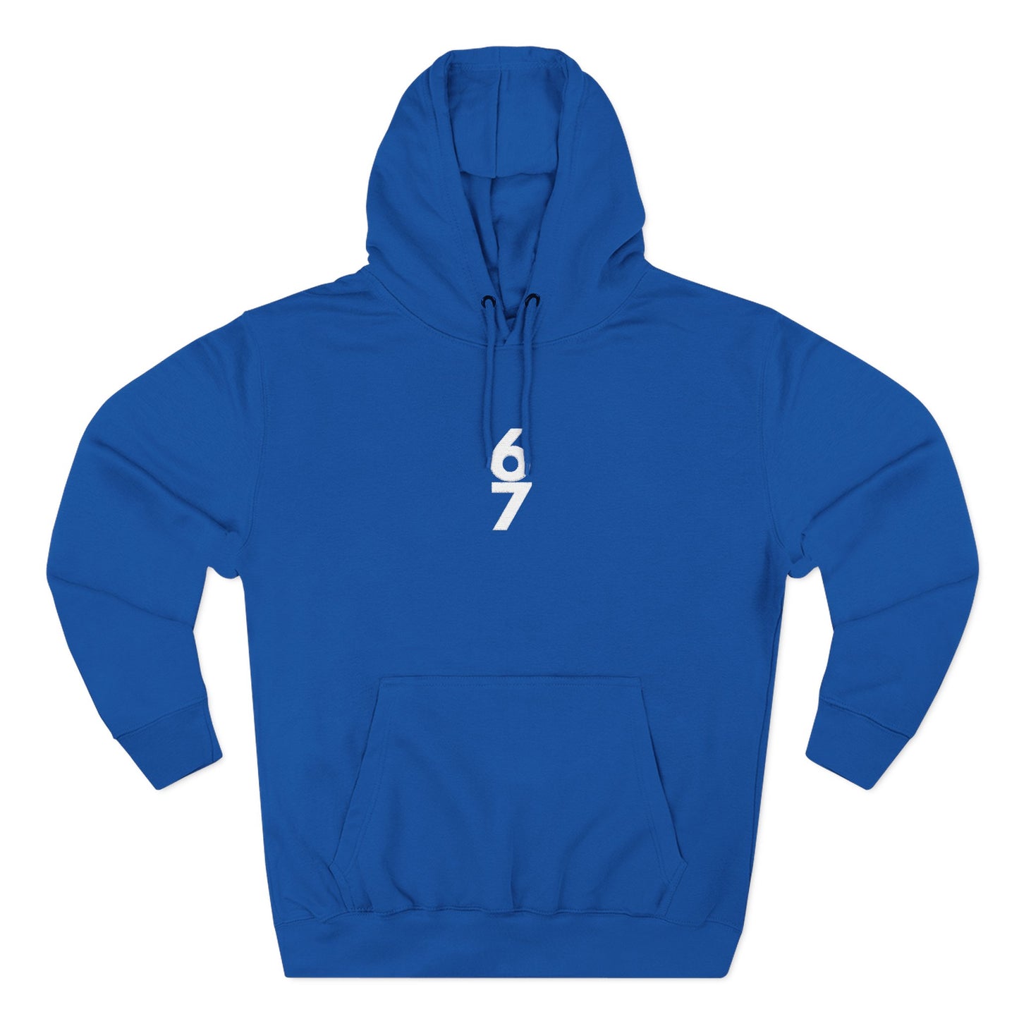 Minimal '67' Embroidered Hoodie Unisex Fleece Pullover