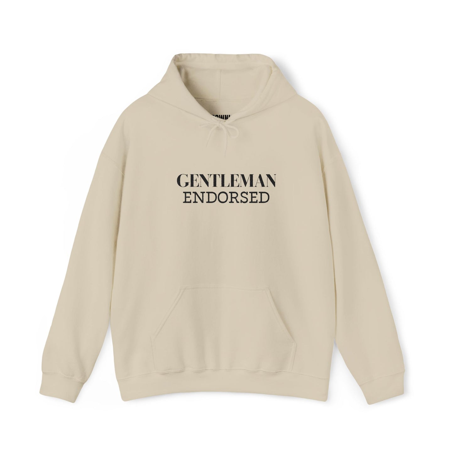 Gentleman Endorsed Hoodie / Minimalist Embroidered Graphic Pullover for Stylish Men