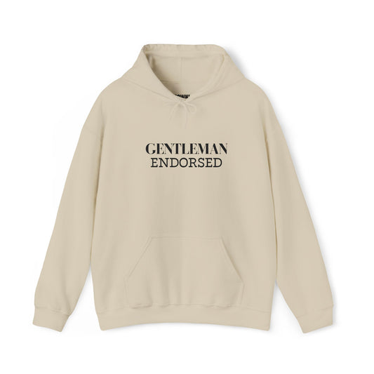 Gentleman Endorsed Hoodie / Minimalist Embroidered Graphic Pullover for Stylish Men