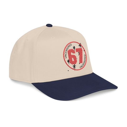 67 Patch Baseball Cap Distressed Retro Uncensored Logo Hat
