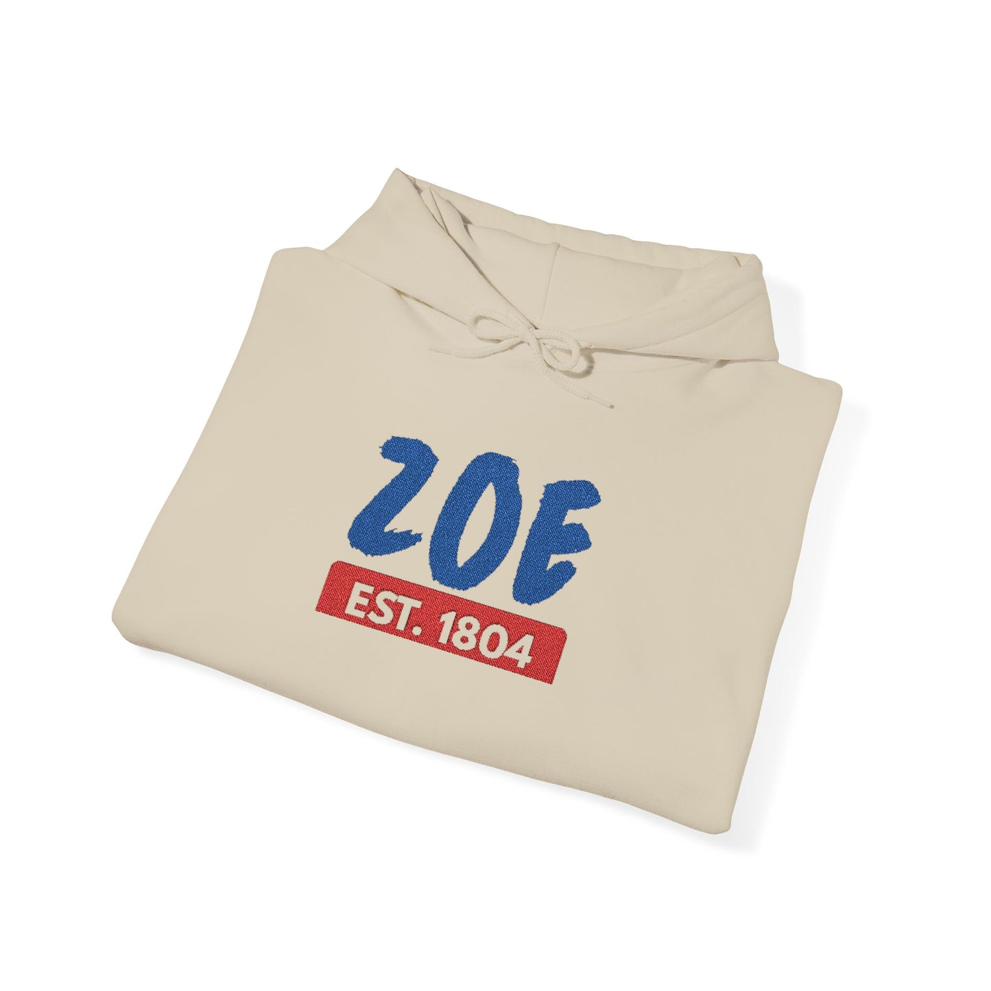 Zoe EST. 1804 Hoodie Vintage Patriotic Name Pullover / Embroidered Haitian pride